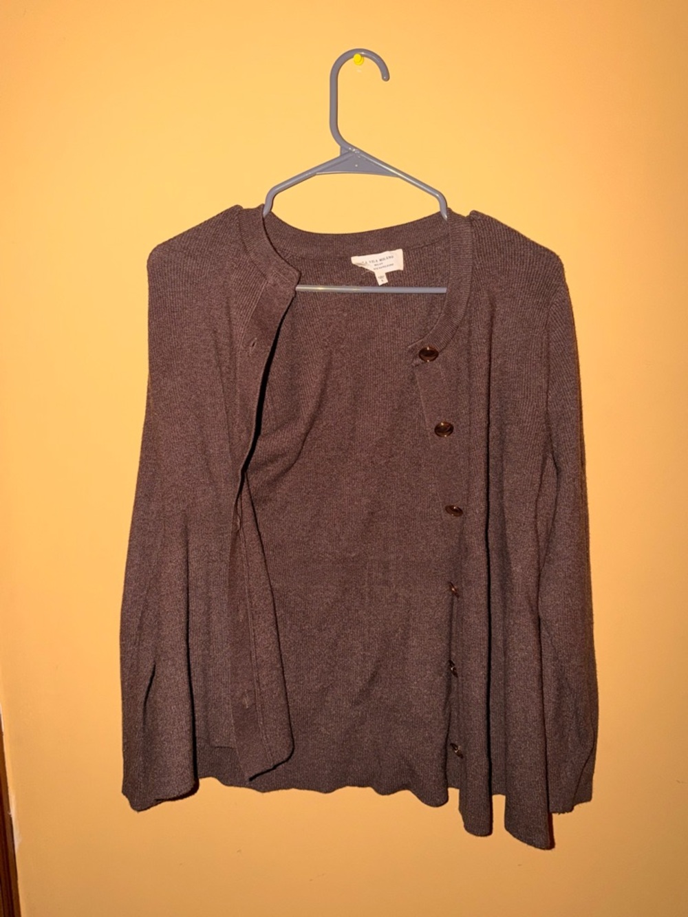 Classic Brown Button-Front Cardigan Sweater